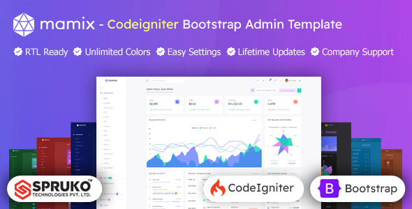 Mamix -  Codeigniter Admin Panel Dashboard Template