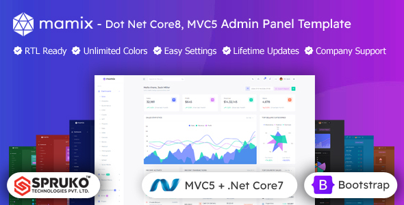 Mamix - Bootstrap Asp Net Core Dashboard Template