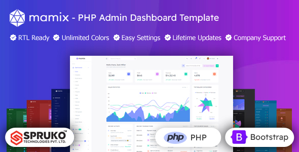 Mamix - PHP Admin Dashboard Bootstrap Template
