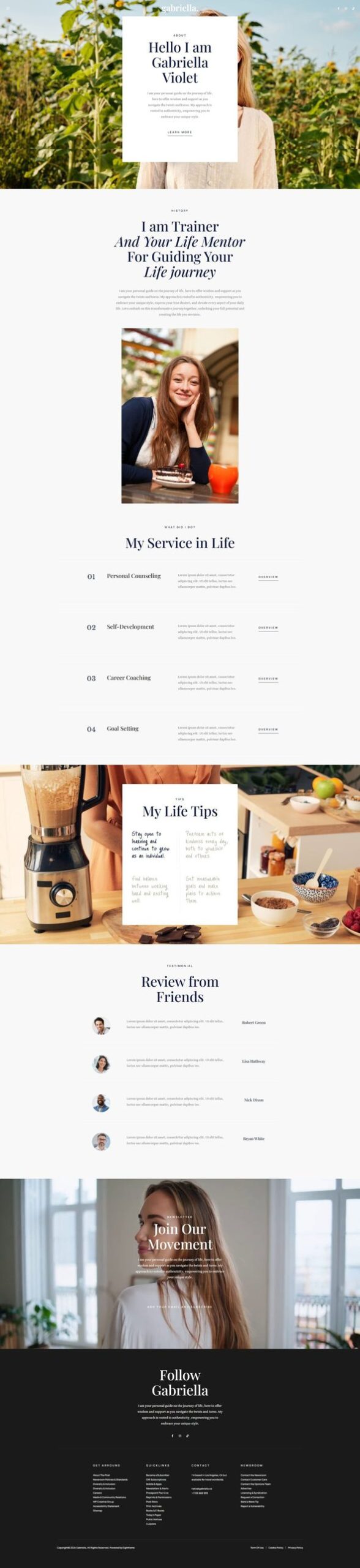 Gabriella - Motivator & Business Coach Elementor Template Kit