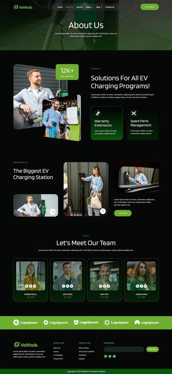 Volthub - EV Charging Station Elementor Template Kit