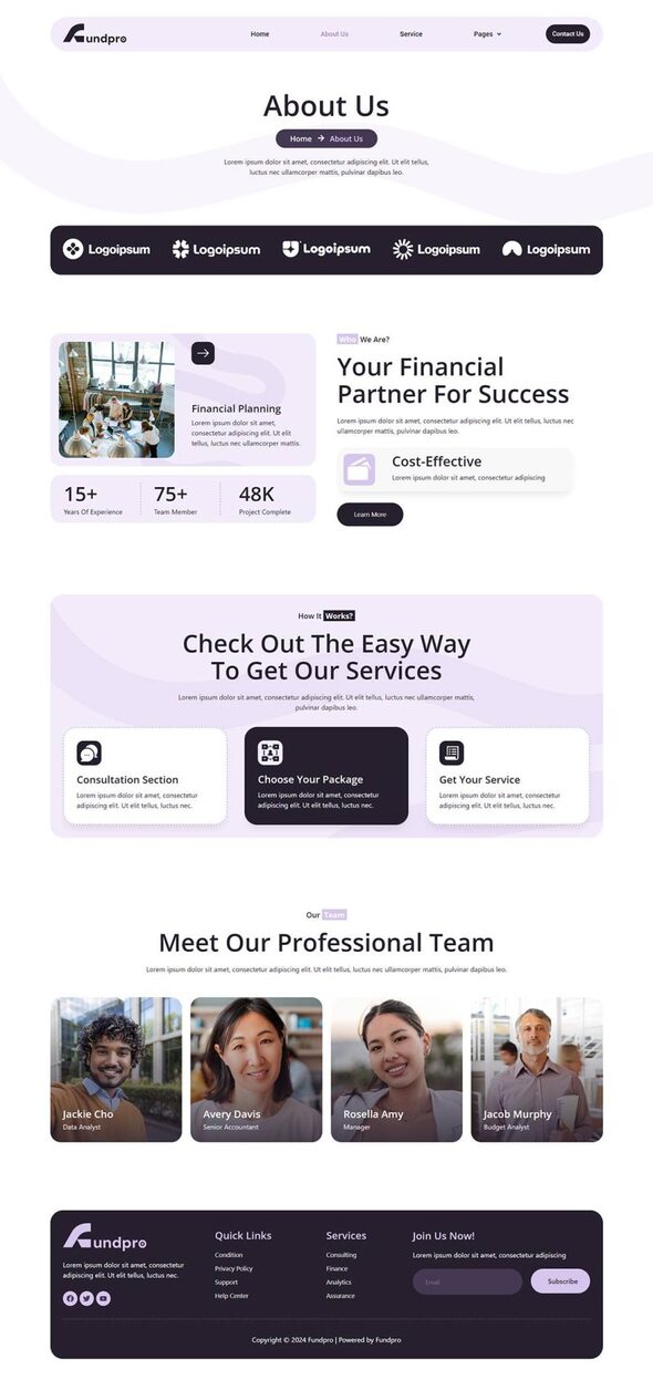Fundpro - Modern Accounting Firm Elementor Template Kit