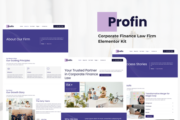 Profin -  Finance Law Firm Elementor Template Kit