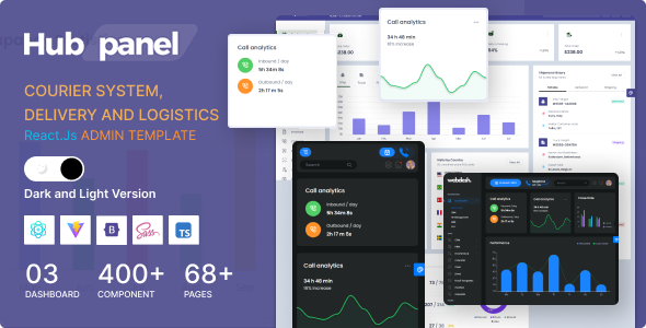 HubPanel - Courier System, Delivery And Logistic Admin Dashboard Template Reactjs