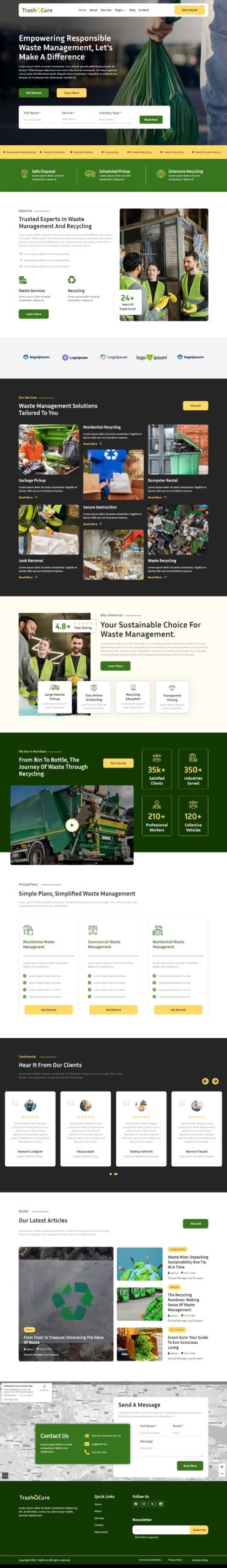 Trashcure – Waste Management & Recycling Service Elementor Template Kit