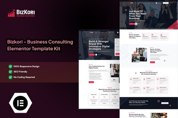 Preview image for Bizkori - Business Consulting Elementor Pro Template Kit