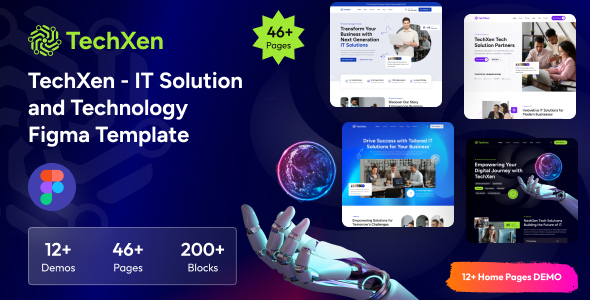 Techxen - IT Solutions & Technology Startup Figma Template product preview