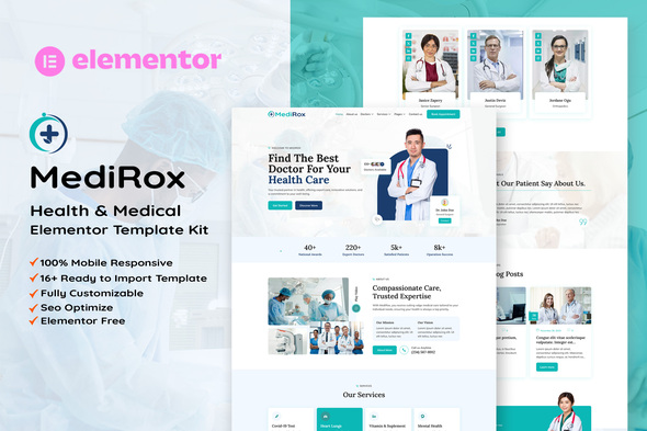 MediRox - Health & Medical Elementor Template Kit