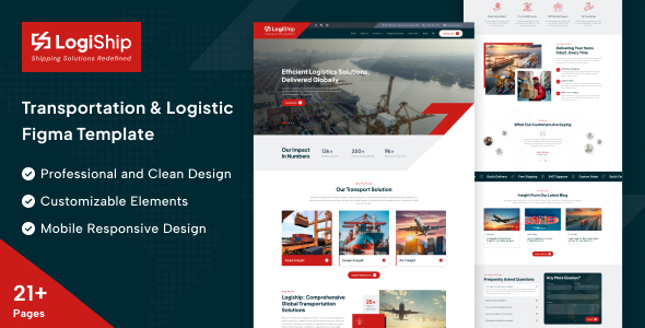 LogiShip -Transportation & Logistics Business Figma Template