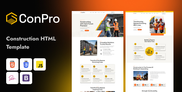 Preview image for ConPro - Construction HTML Template