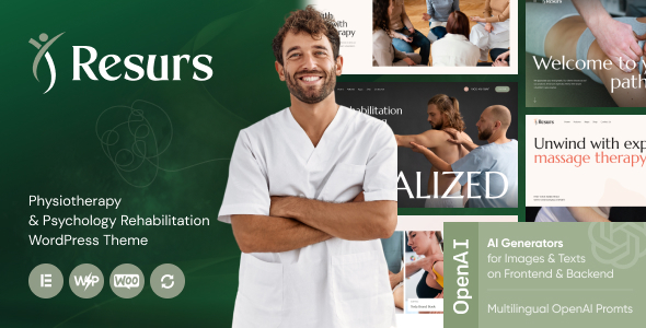 Resurs - Physiotherapy & Psychology Rehabilitation WordPress Theme