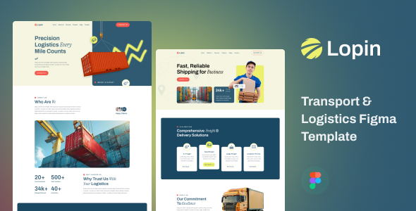 Product preview supplied for Lopin - Transport & Logistics Figma Template