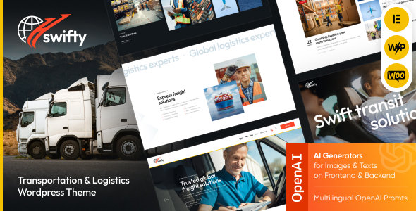 Preview image for Swifty - Transportation, Logistics & Shipping WordPress Theme