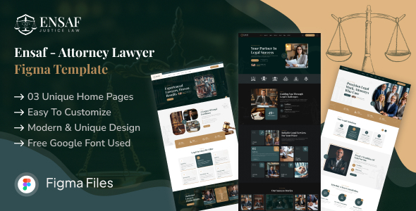 Ensaf - Attorney Lawyer Figma Template listing image