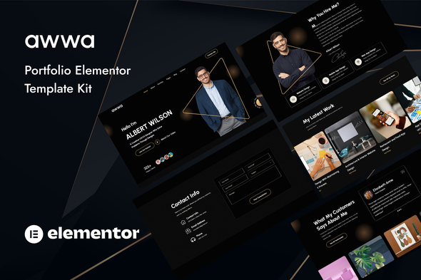 Awwa - Dark Portfolio Elementor Template Kit