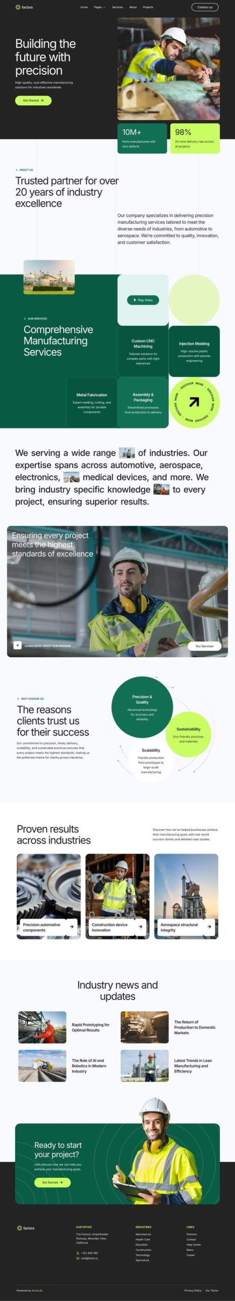 Factora - Industry & Manufacturing Elementor Template Kit product preview