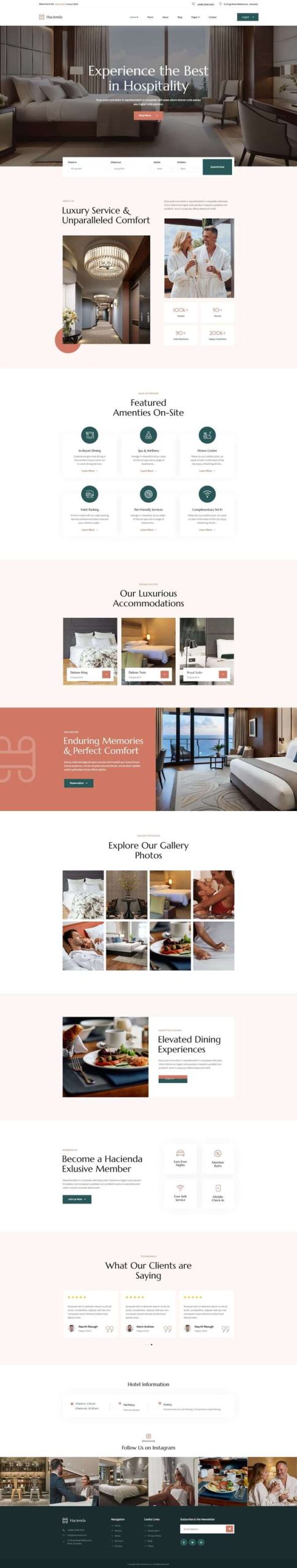 Hacienda - Hotel & Resort Elementor Template Kit