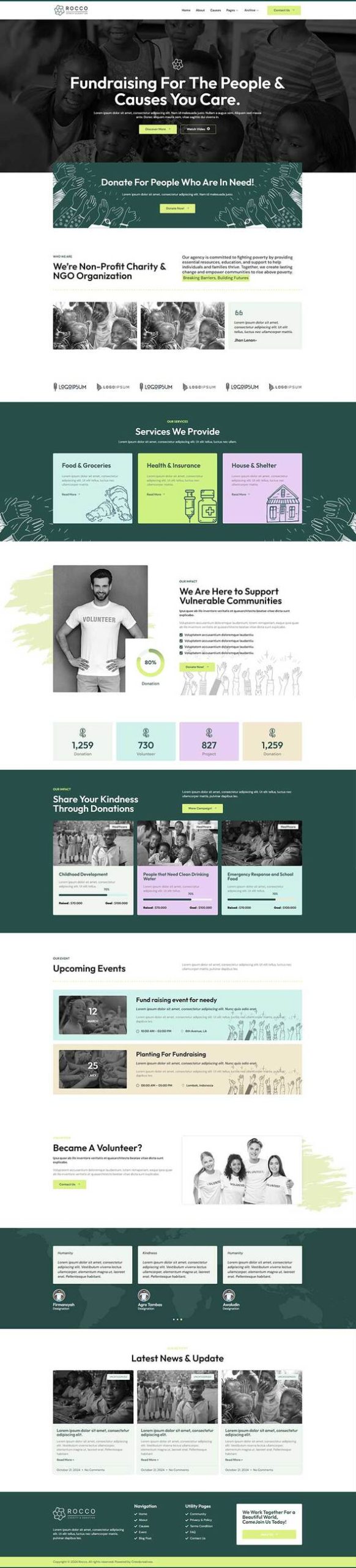 Rocco - Fundraising Charity Elementor Pro Template Kit