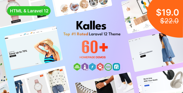 Kalles - HTML & Laravel 12 eCommerce Templates