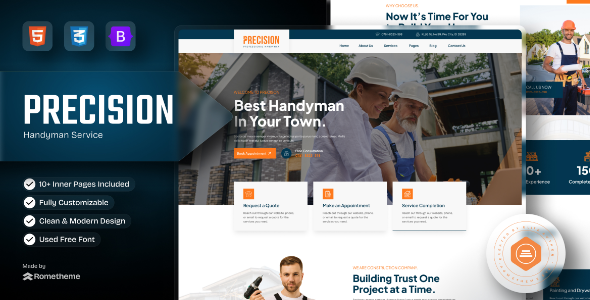 Preview image for Precision - Handyman & Construction HTML Template
