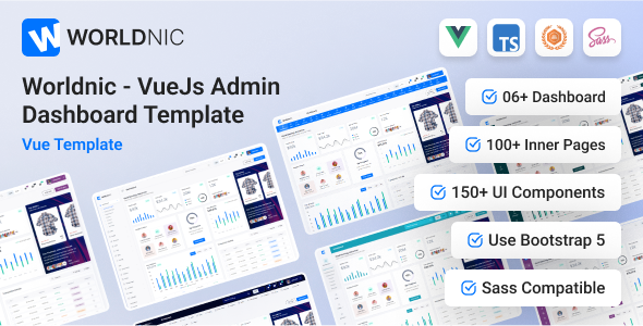 Worldnic - VueJs Admin Dashboard Template