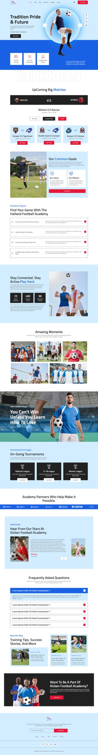 Kicken - Football & Sports Academy Elementor Template Kit