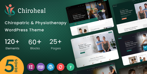 Product preview supplied for ChiroHeal - Chiropractor & Physiotherapy Wellness WordPress Theme