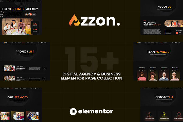 Azzon - Digital Agency & Business Elementor Template Kit