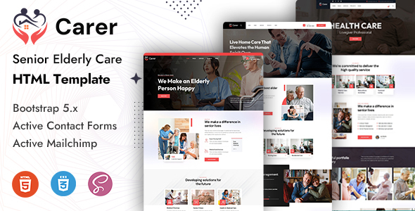Carer - Senior Elderly Care HTML Template product preview