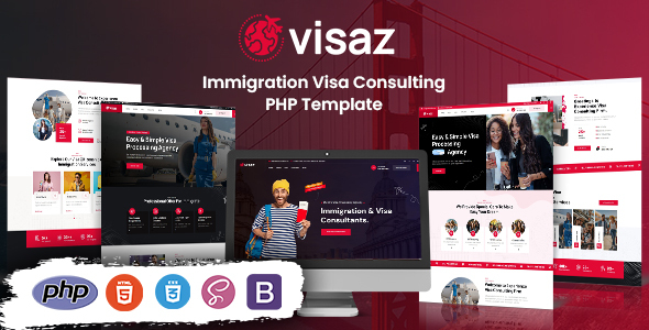 Product preview supplied for Visaz - Immigration Visa Consulting PHP Template