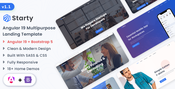 Starty - Angular 19 Multipurpose Landing Template