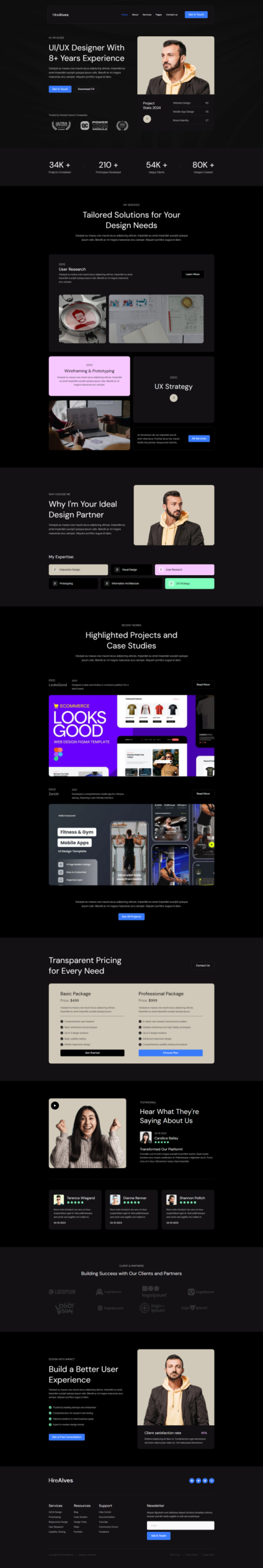 Preview image for HireAlves - CV & Portfolio Elementor Template Kits