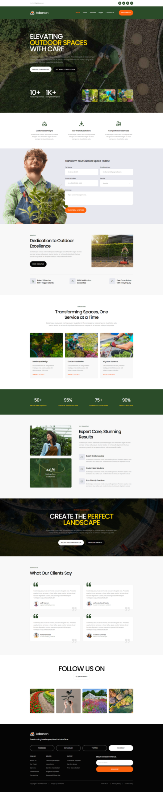 Kebonan - Landscape & Gardening Service Elementor Template Kit