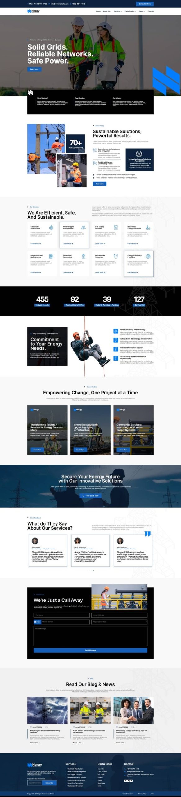 Nergy - Utilities Services Company Elementor Template Kit