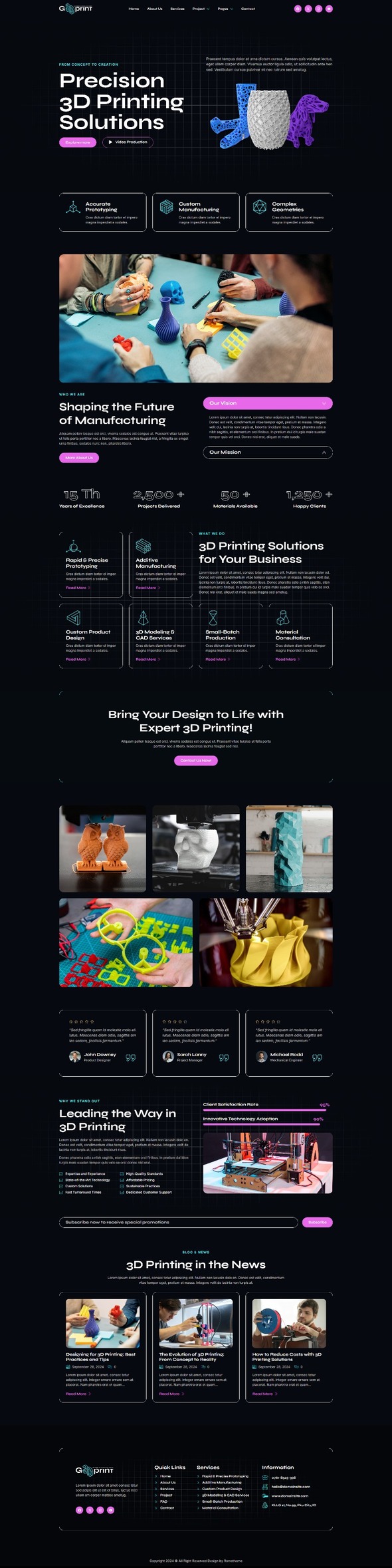 G3DPrint - 3D Printing & Manufacturing Elementor Template Kit