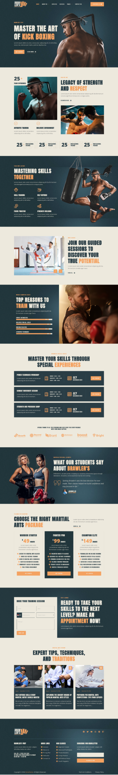 Brawlers - Martial Arts Elementor Template Kit