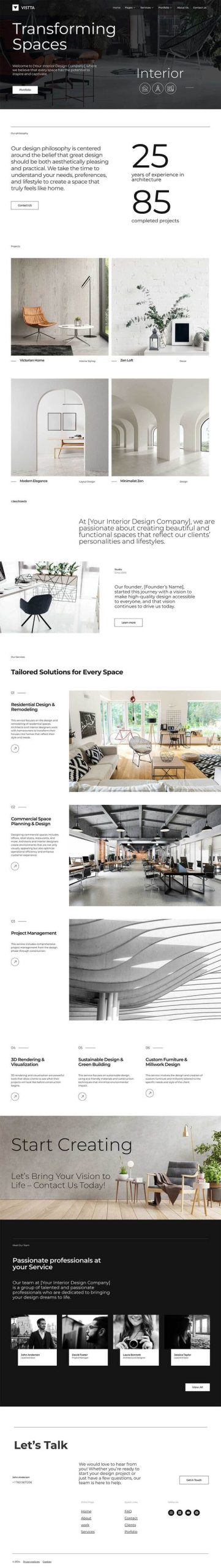 Vistta - Interior Design & Architecture Elementor Template Kit
