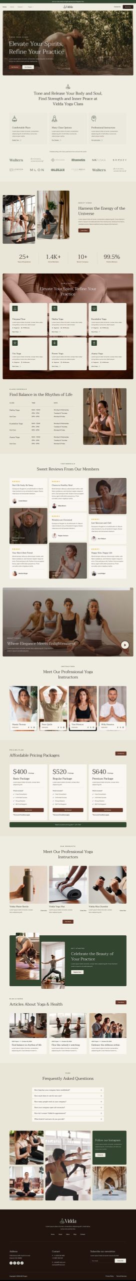 Vidda - Yoga Studio & Fitness Elementor Template Kit