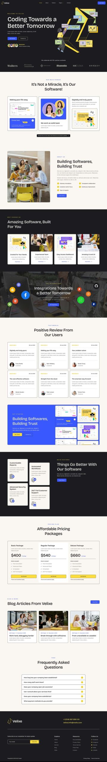 Velixe - Software & Apps Showcase Elementor Template Kit