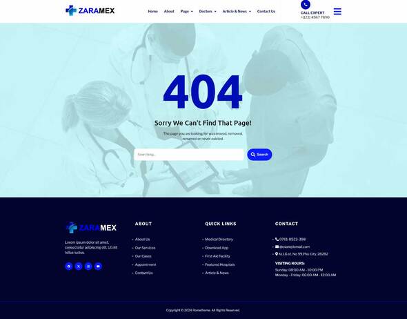 Zaramex - Doctor, Medical & Healthcare Elementor Template Kit