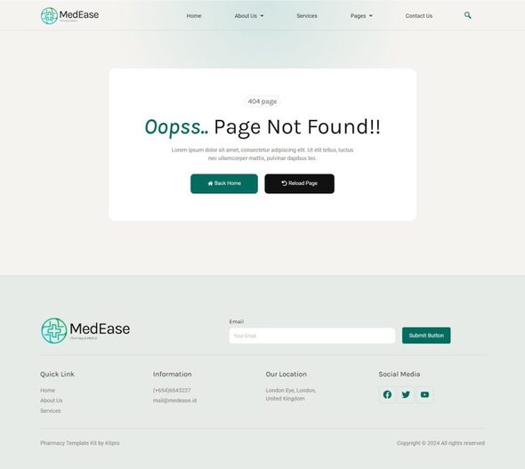 MedEase - Pharmacy & Medical Elementor Template Kit