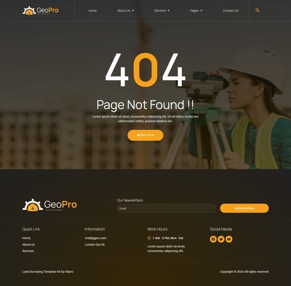 Geopro - Land Surveying & Digital Mapping Elementor Template Kit