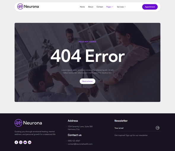 Neurona - Psychology & Counseling Elementor Template Kit