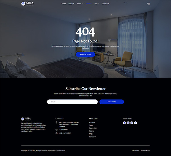 Aria - Hotel & Resort Elementor Pro Template Kit