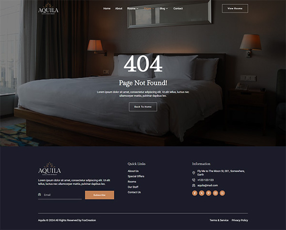 Aquila - Luxury Hotel & Resort Elementor Template