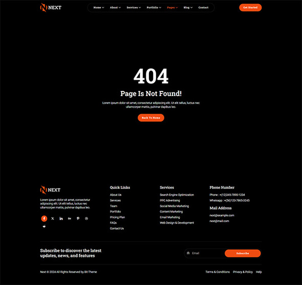 Next - Digital Marketing Agency Elementor Template Kit