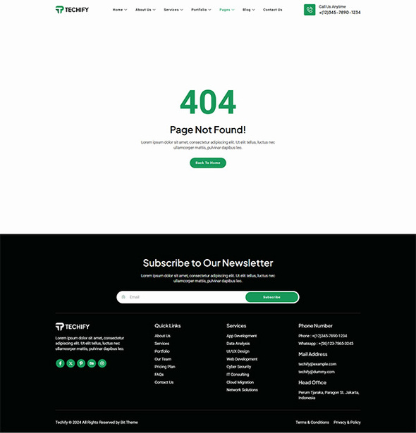 Techify - IT Services & Solutions Elementor Template Kit product preview