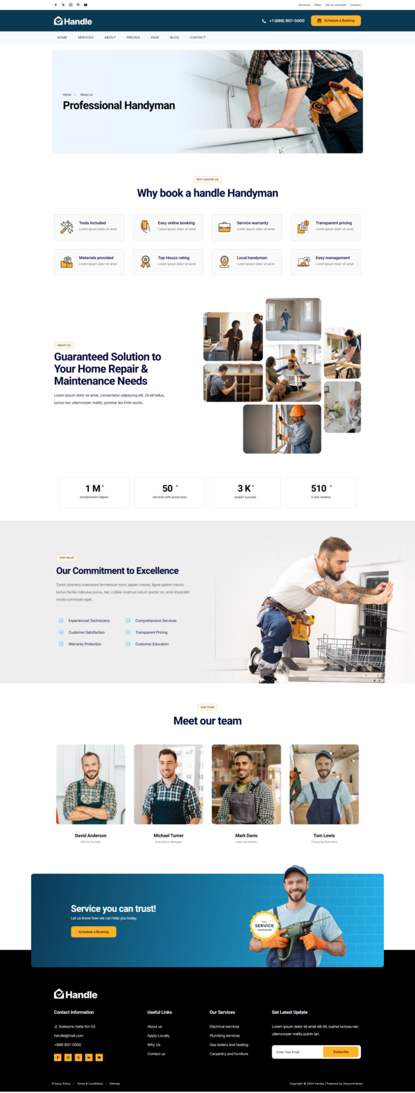 Handle - Handyman & Repair Service Elementor Template Kit
