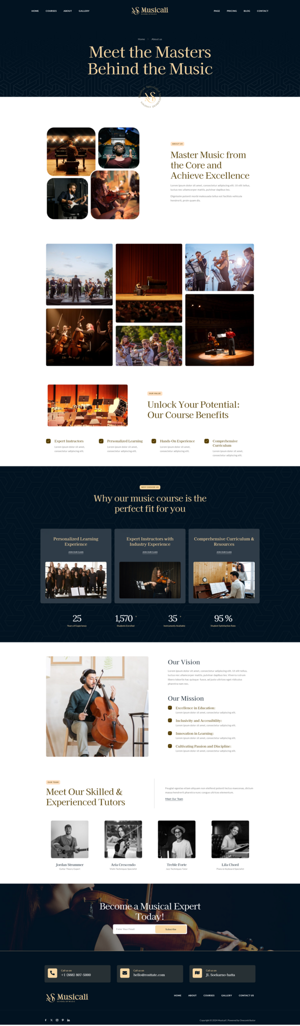 Musicali - Music School Elementor Template Kit