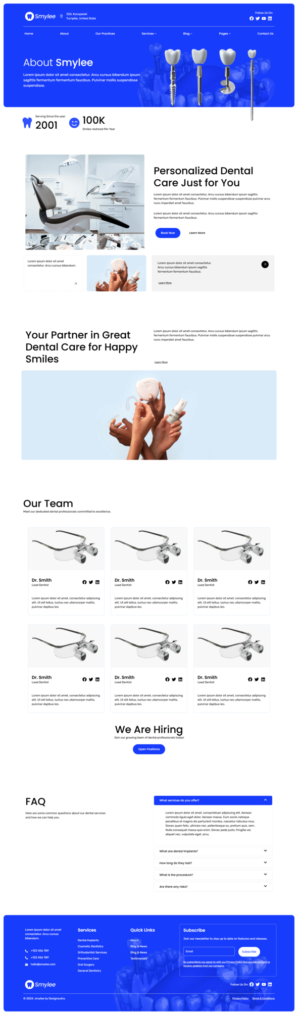 Smylee - Dentist & Dental Care Services Elementor Template Kit